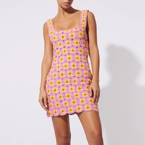 SOLID AND STRIPED THE KIMBERLY FLORAL CROCHET MINI DRESS